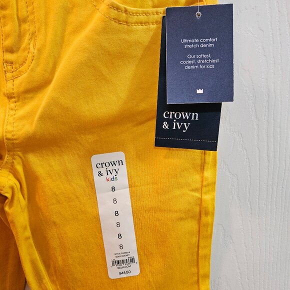 ** HOST PICK ** - Girl's Crown & Ivy Yellow Gold Pants - Size 8 - Picture 5 of 14